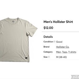 Hollister Men's Light Gray Short Sleeve Tee